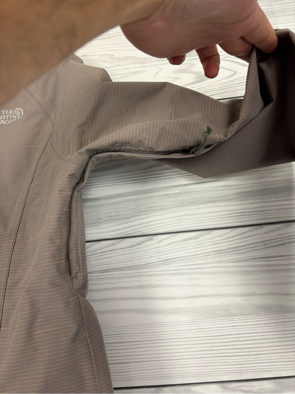 The North Face tan/gray stripe DryVent rain jacket size small - Picture 12 of 15